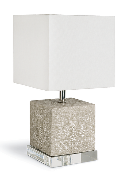 Sacha Ivory Gray Shagreen Mini Table Lamp - Regina Andrew - the-lamp-shop.com