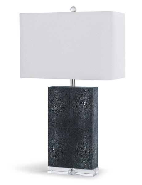 Marcel Ivory Charcoal Shagreen Column Table Lamp - Regina Andrew - the-lamp-shop.com