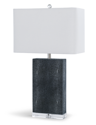 Marcel Ivory Charcoal Shagreen Column Table Lamp - Regina Andrew - the-lamp-shop.com