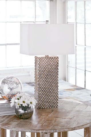 Platinum Column Table Lamp - Regina Andrew - the-lamp-shop.com