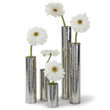 Polished Nickel Hammered Bud or Candle Vase Set - Regina Andrew - the-lamp-shop.com
